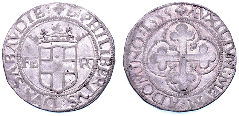 DUCATO DI SAVOIA. EMANUELE FILIBERTO Testa di ferro,  1538-1580. II Periodo Duca, 1559-1580. Da 4 grossi 1555. I tipo.  - Auction Numismatics - Cambi Casa d'Aste