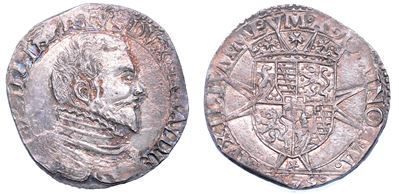 Emanuele Filiberto, Testa di ferro, 1559-1580, Testone 1579, II Periodo Duca