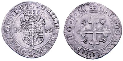 DUCATO DI SAVOIA, Emanuele Filiberto, Testa di ferro, Bianco o 4 soldi 1579