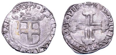 Emanuele Filiberto di Savoia, Testa di ferro, 1538-1580, II Periodo Duca (1559-1580), 2 grossi s....