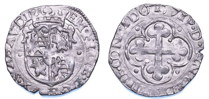 DUCATO DI SAVOIA. EMANUELE FILIBERTO Testa di ferro,  1538-1580. II Periodo Duca, 1559-1580. Soldo 1571. II tipo.  - Asta Numismatica - Cambi Casa d'Aste