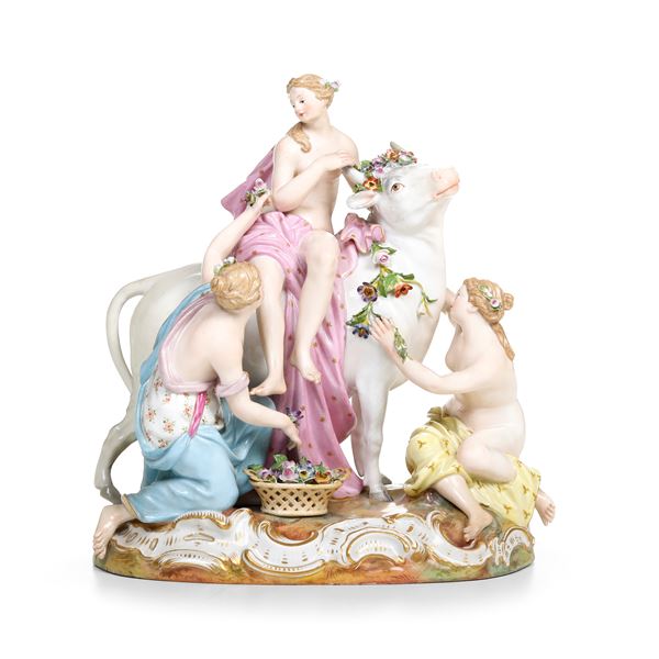 Gruppo “Ratto d’Europa” Meissen, fine del XIX - inizio del XX secolo 