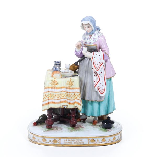 Figurina "La Menagère d'apres Chardin”. Parigi, fine XIX - primi del XX secolo.