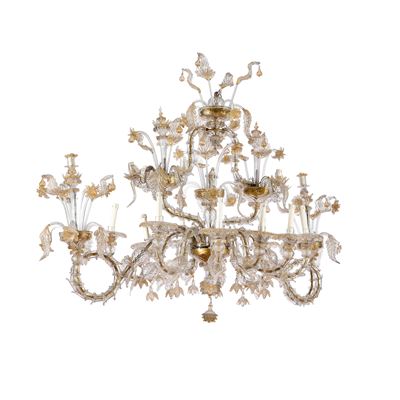 Grande lampadario in vetro di Murano, XX secolo