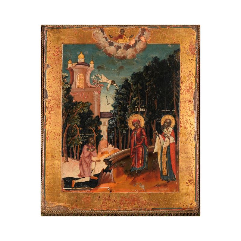 Icona ad olio su tavola. Russia, XIX secolo  - Asta Dimore Italiane - Cambi Casa d'Aste