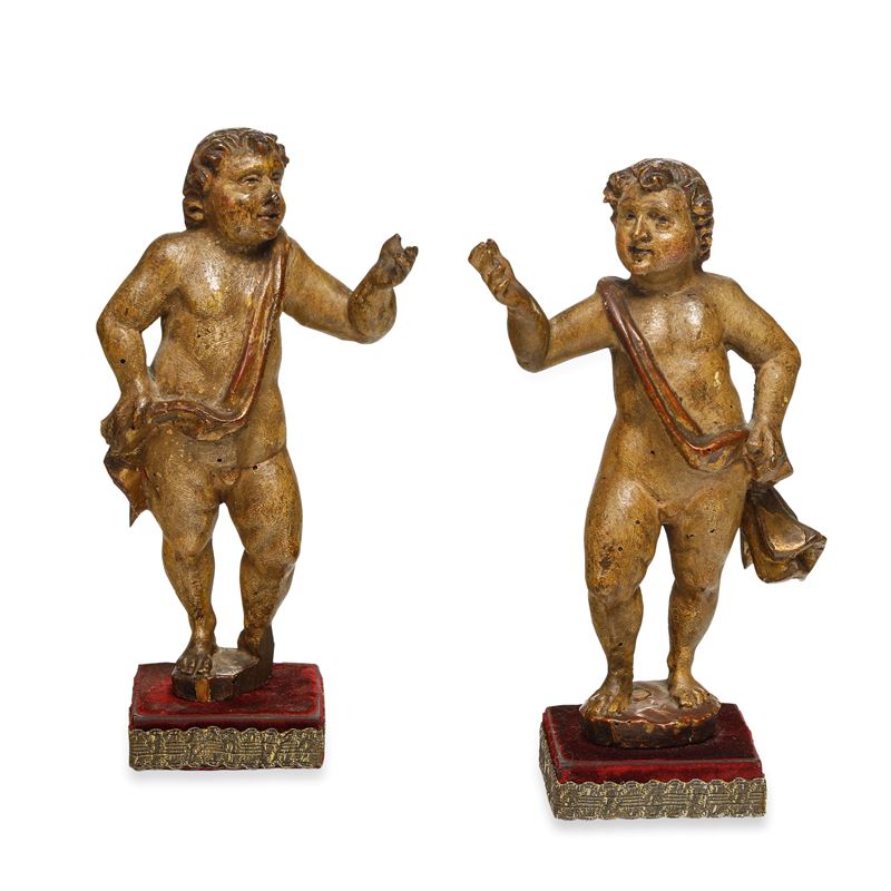 Coppia di putti. Arte barocca del XVII secolo  - Auction Italian Mansions - Cambi Casa d'Aste