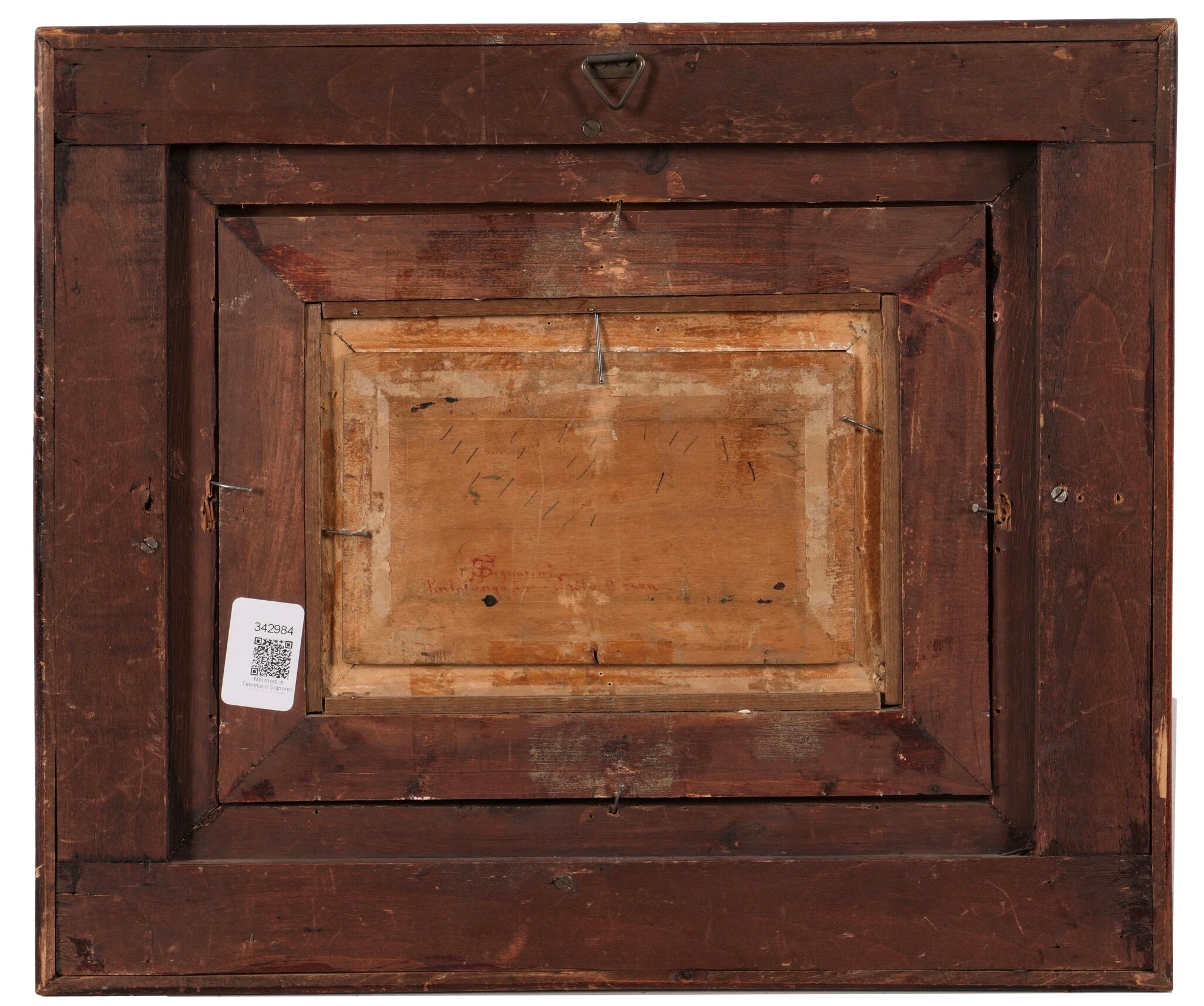 Anonimo del XIX-XX secolo, Fortezza con figura, olio su tavola