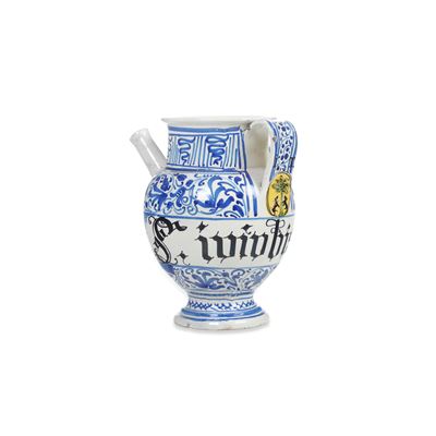 Orciolo, maiolica policroma, Faenza (?), XIX-XX secolo