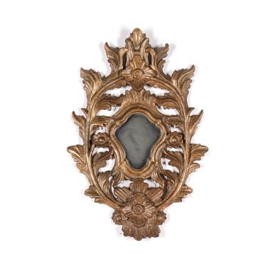 Specchiera, cornice in legno intagliato e dorato, XIX secolo