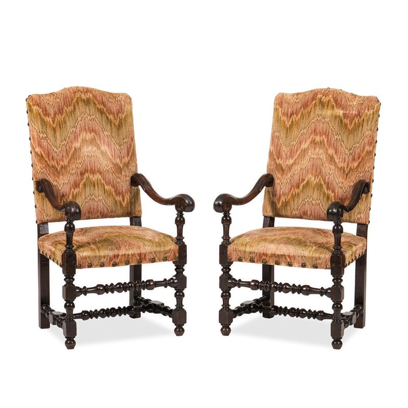 Coppia di seggioloni. XVII-XVIII secolo  - Auction Italian Mansions - Cambi Casa d'Aste