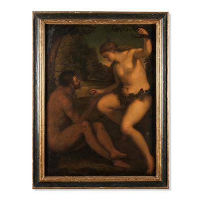 Scuola del XVI secolo, Adamo ed Eva, olio su tela