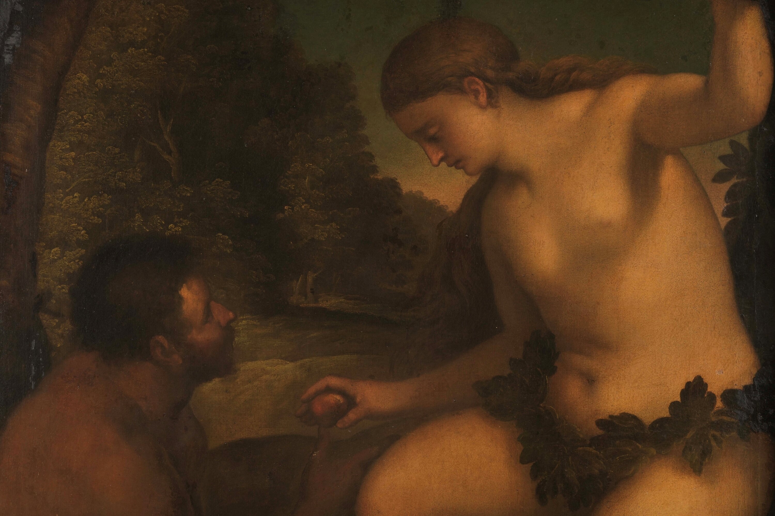 Scuola del XVI secolo, Adamo ed Eva, olio su tela