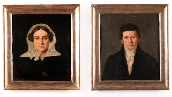 Anonimo del XIX secolo Ritratti di coniugi