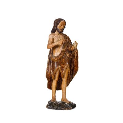 Soggetto di San Giovanni Battista, scultura in legno policromo del XVI secolo