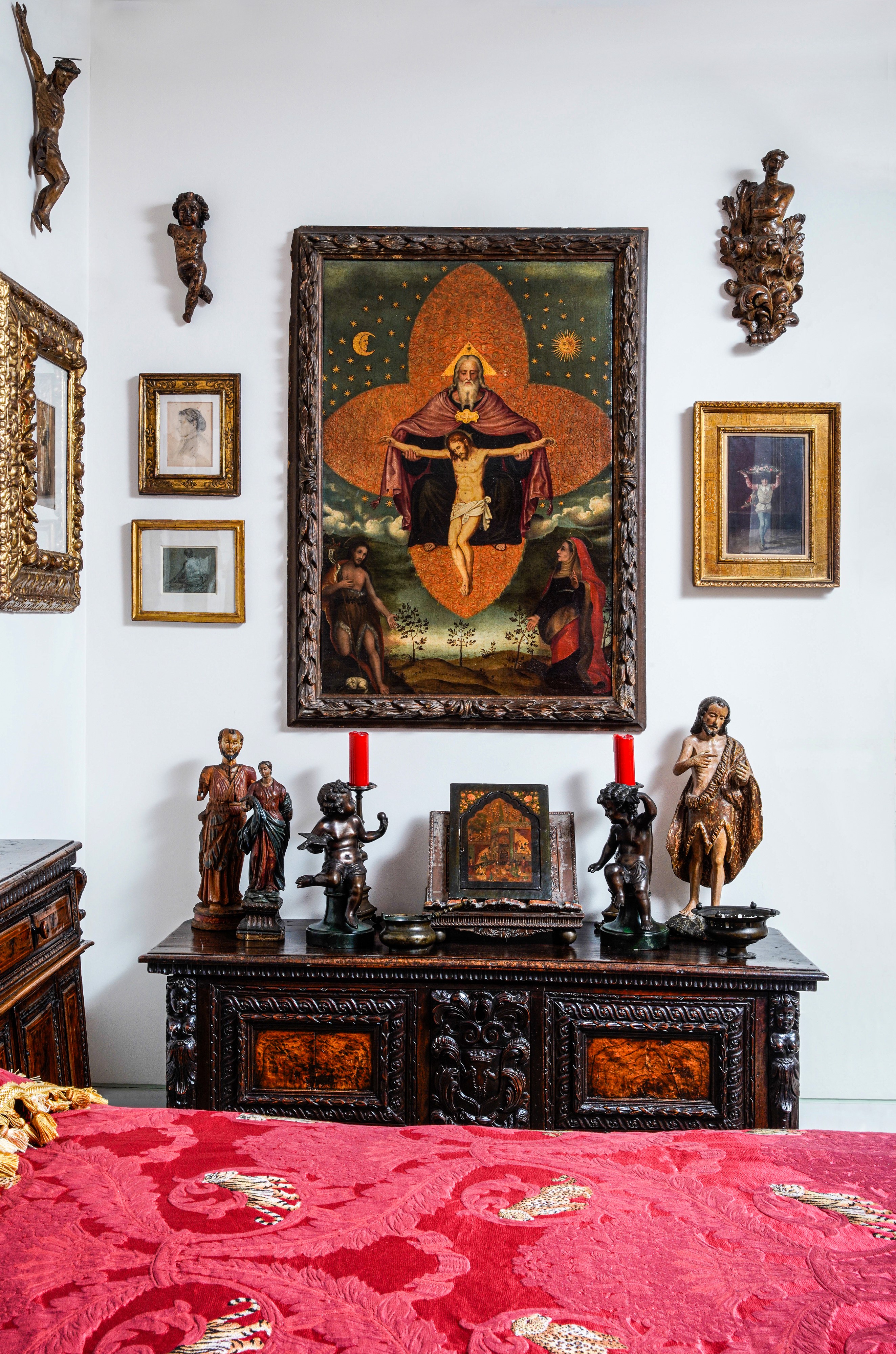 Soggetto di San Giovanni Battista, scultura in legno policromo del XVI secolo