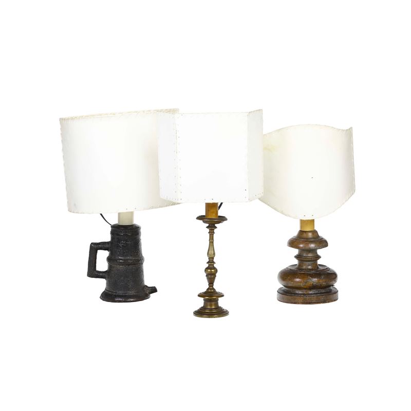 Tre lampade da tavolo altezze da cm 48 a cm 52  - Auction Italian Mansions TIME - Cambi Casa d'Aste