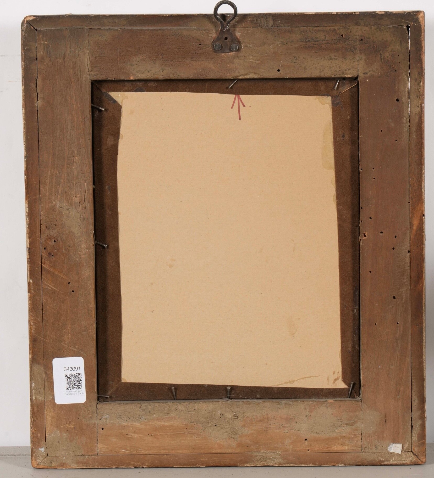 Scuola fiamminga del XVIII secolo, Madonna con Bambino e Santa Caterina, olio su rame ottagonale