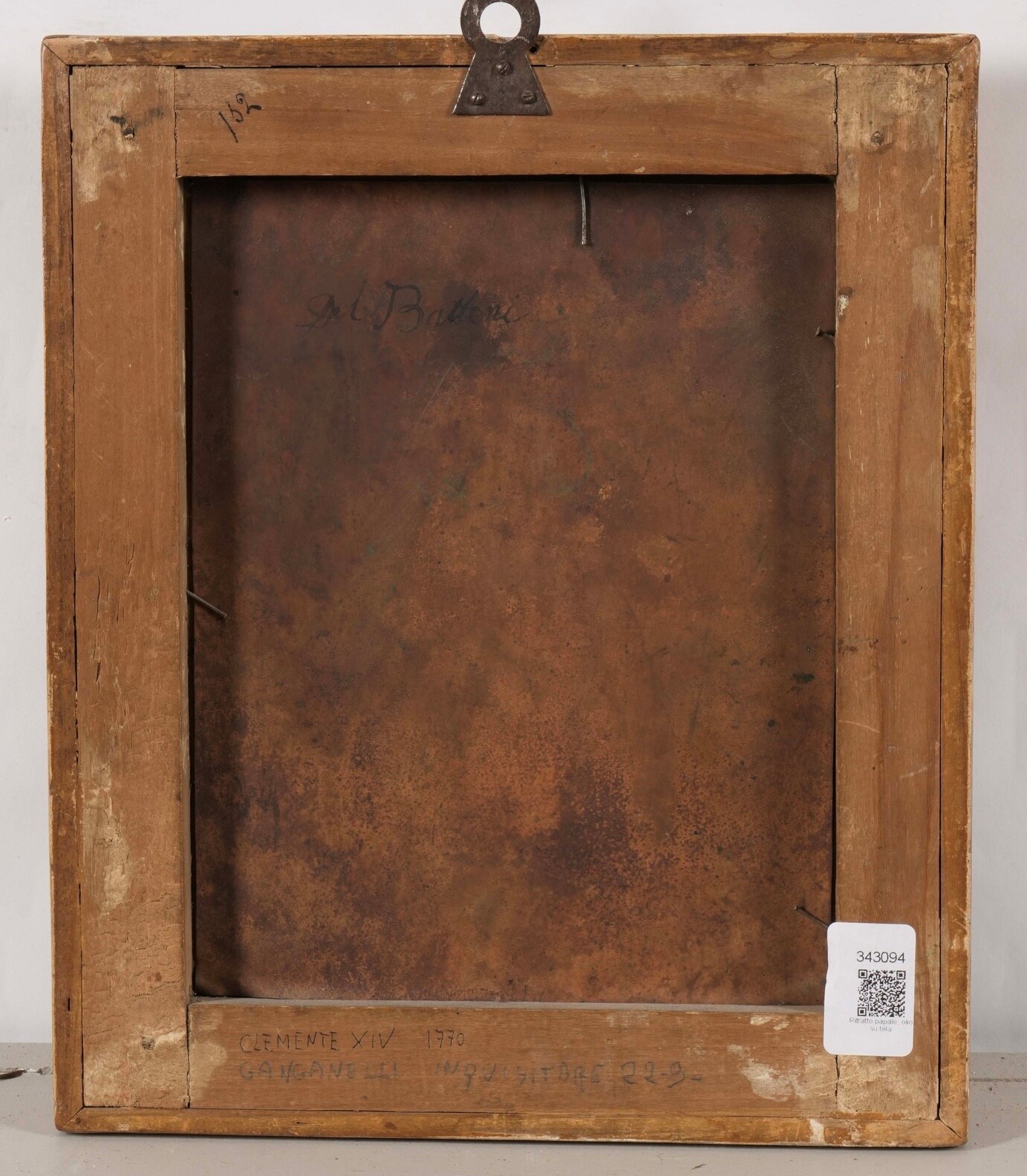 Scuola romana del XVIII secolo, Ritratto di Clemente XIV, olio su rame