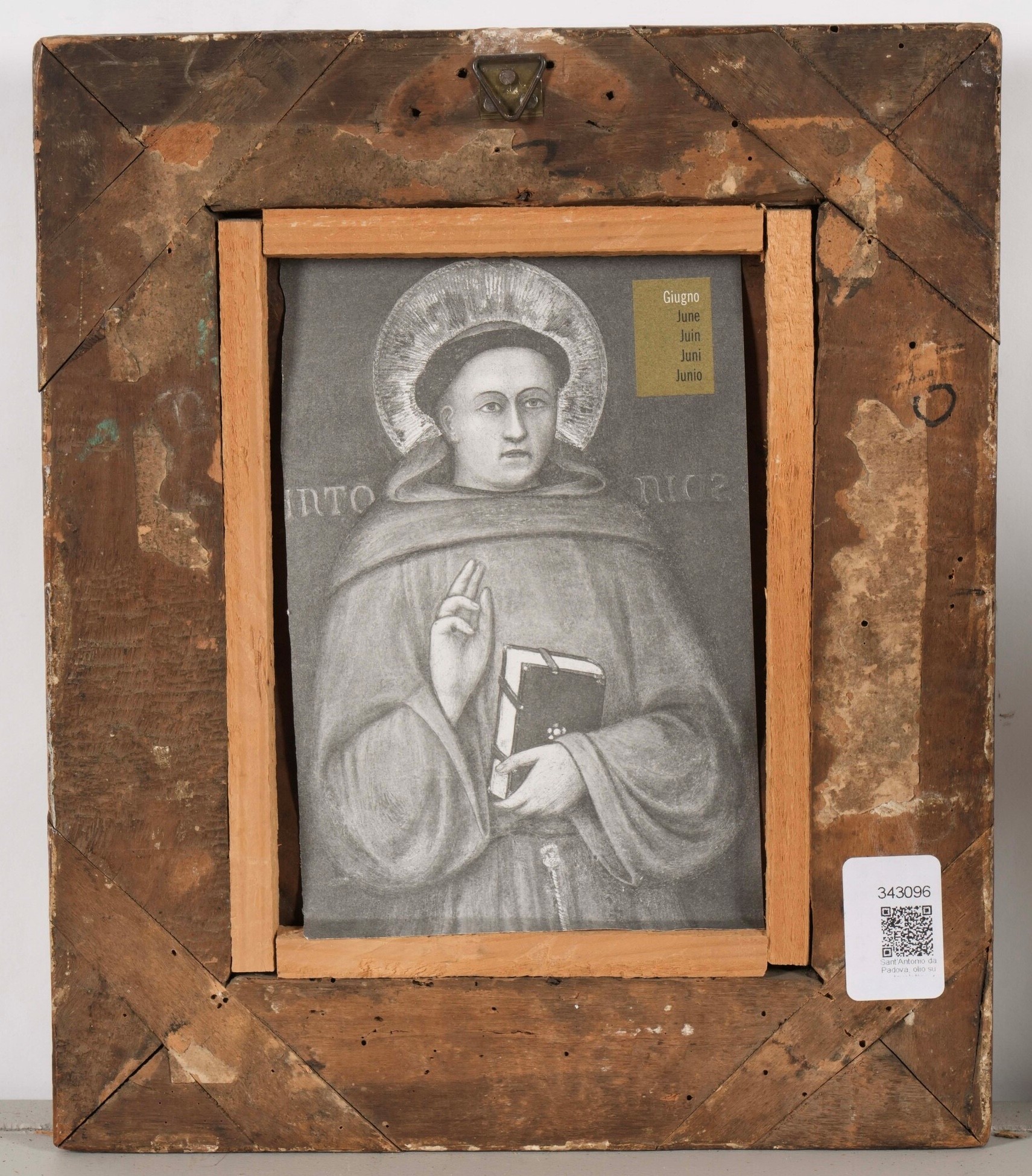 Scuola del XVIII secolo, Sant’Antonio da Padova, olio su rame