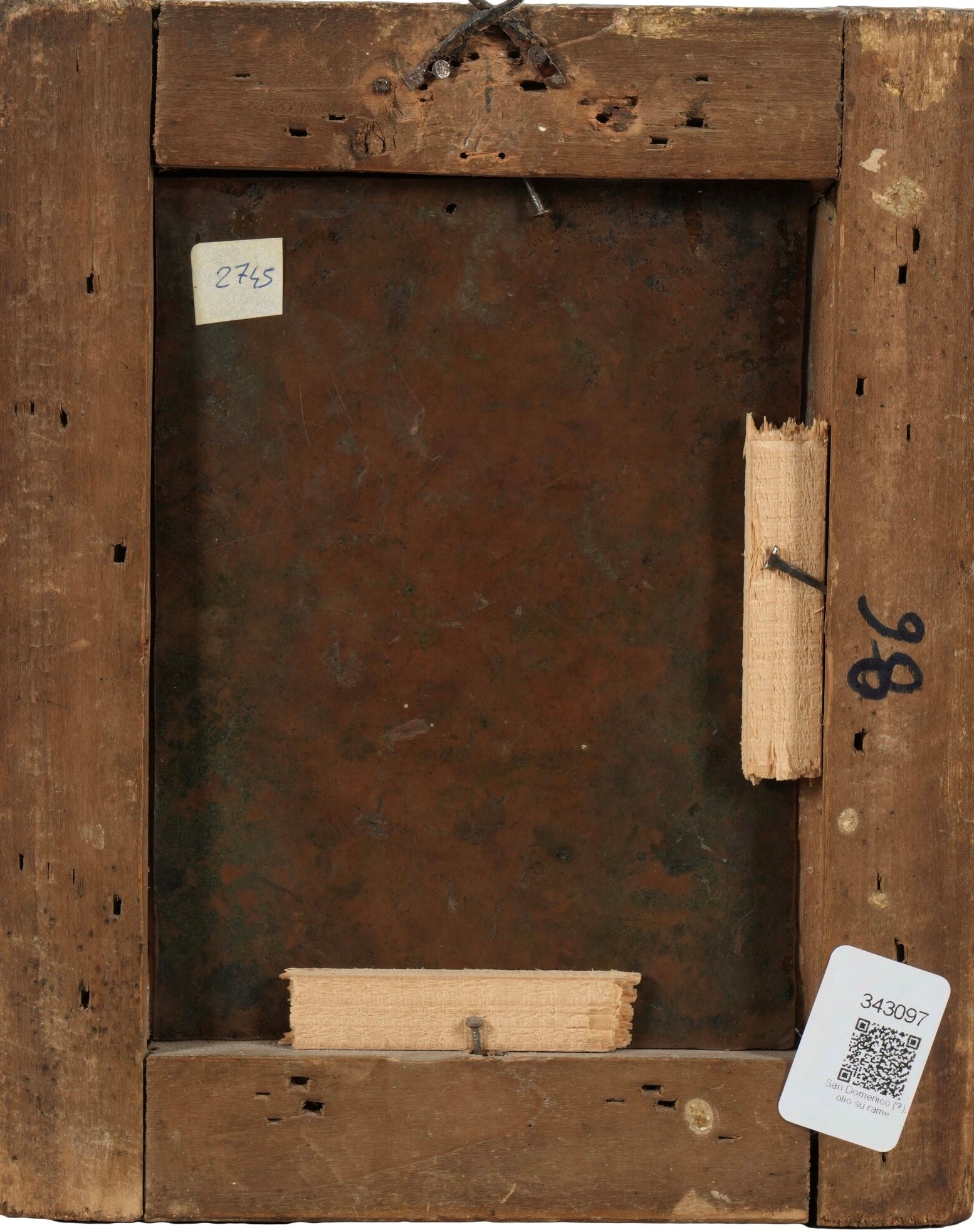 Scuola del XVII secolo, San Domenico, olio su rame