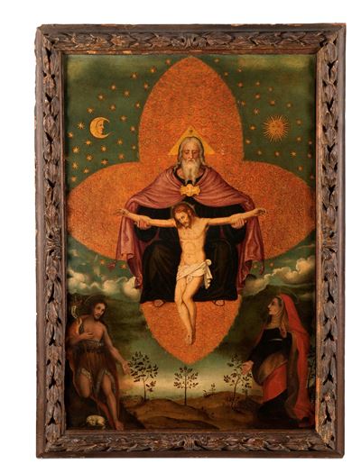 Nei modi della pittura del XVI secolo, Trono di Pietà, olio su tela