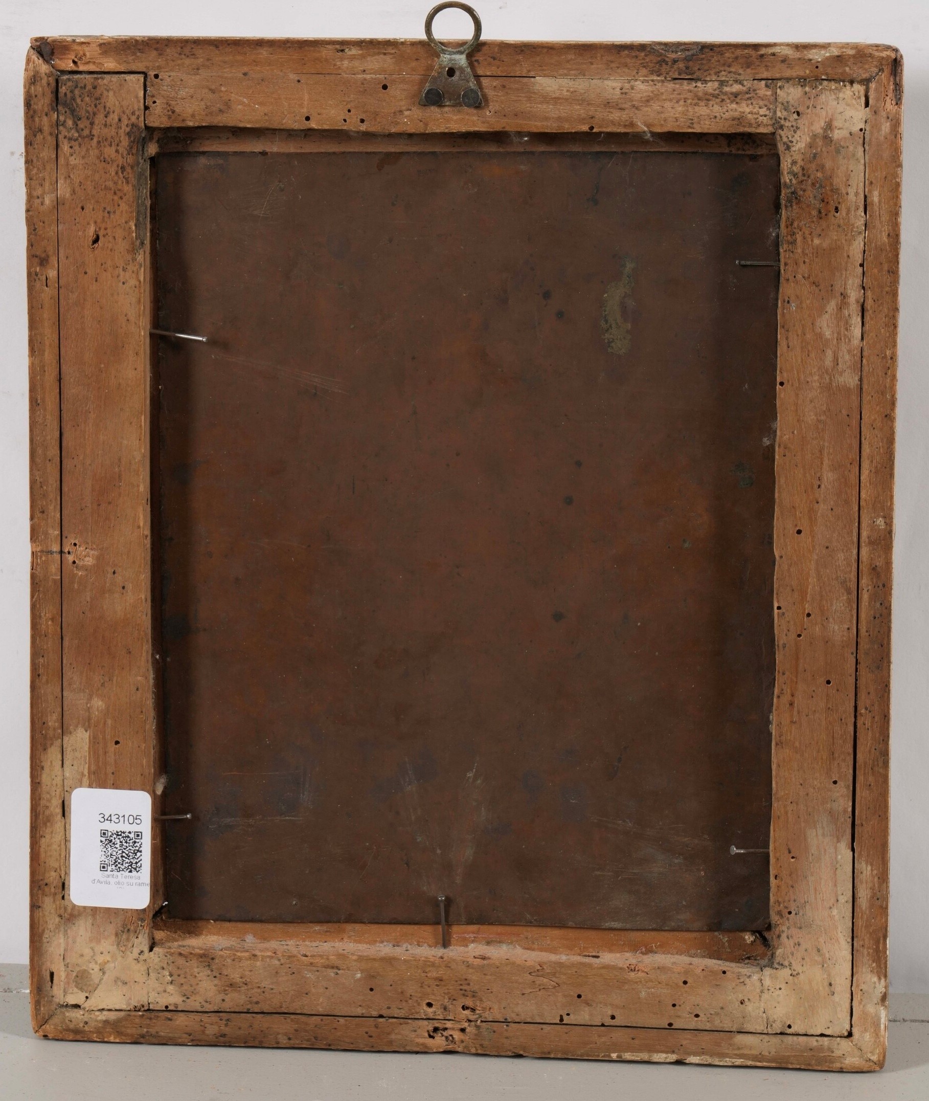 Scuola del XVII secolo, Santa Teresa in estasi, olio su rame