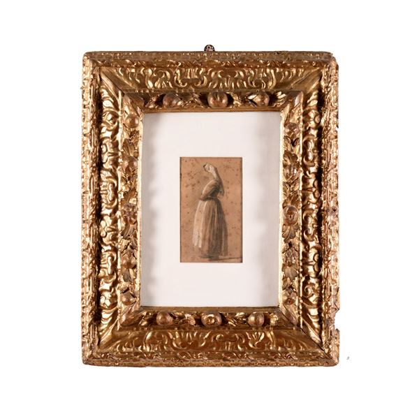 Cornice in legno intagliato e dorato. Italia centrale, XVIII secolo