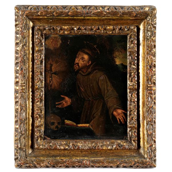 Scuola del XVII secolo San Francesco in eremitaggio