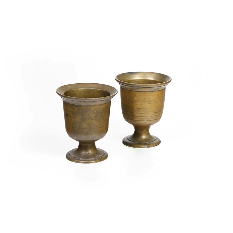 Coppia di mortai in bronzo dorato  - Asta Dimore Italiane TIME - Cambi Casa d'Aste