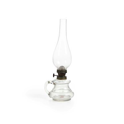 Lampada a Olio in Vetro Trasparente. XX Secolo