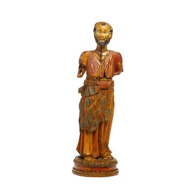 Santo, scultura policroma su legno del XV secolo