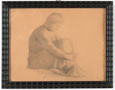 Anonimo del XIX-XX Secolo Figura Seduta