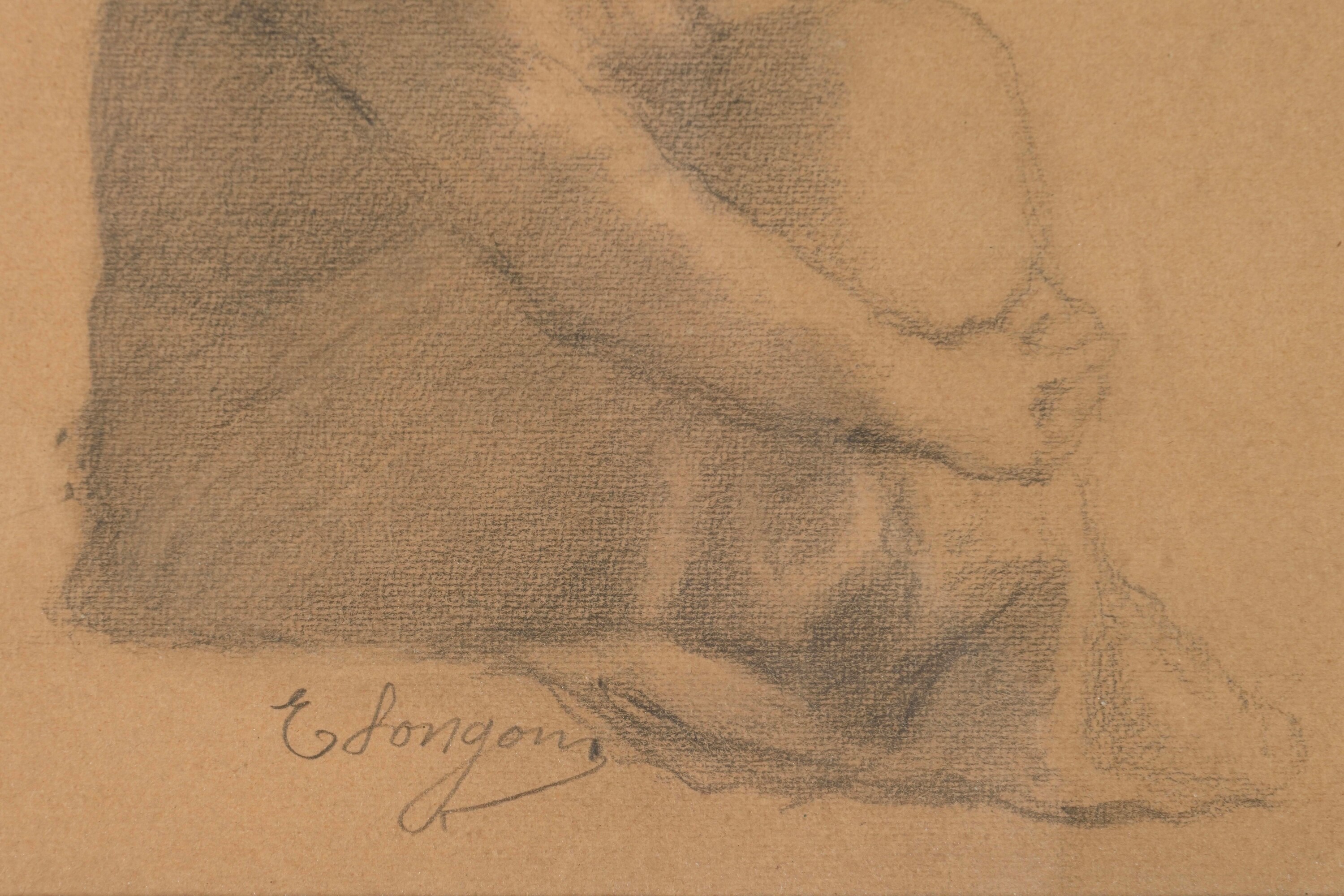 Emilio Longoni - Anonimo del XIX-XX Secolo Figura Seduta