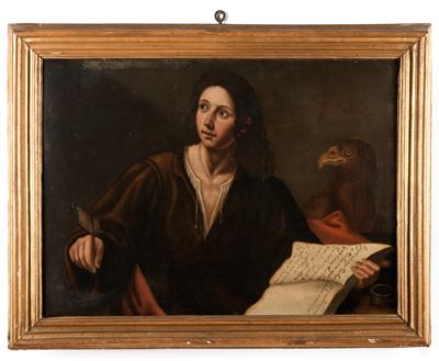 Scuola fiorentina del XVII-XVIII secolo, San Giovanni Evangelista, olio su tela
