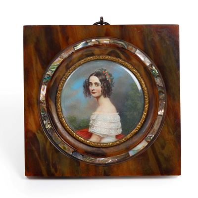 Miniatura Raffigurante Ritratto Femminile, Firmata M. Stieler, XIX Secolo