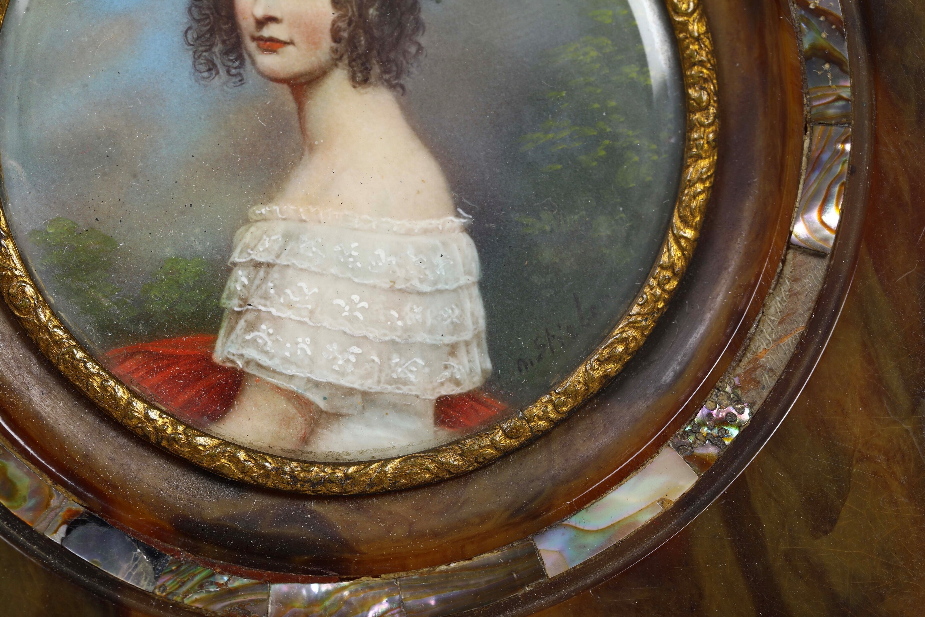 Miniatura Raffigurante Ritratto Femminile, Firmata M. Stieler, XIX Secolo