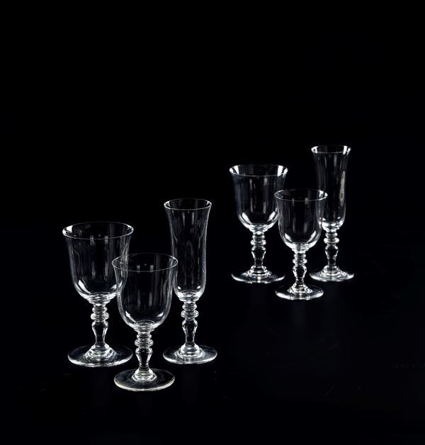 Servizio di calici “Vence” Francia, Manifattura Baccarat, XX secolo 