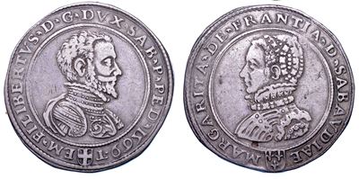 Emanuele Filiberto di Savoia, Scudo in argento da 3 lire, 1569