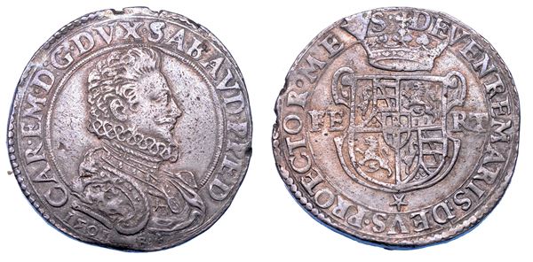 DUCATO DI SAVOIA. CARLO EMANUELE I Il Grande, 1580-1630. Ducatone 1591. IV tipo.