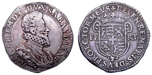 DUCATO DI SAVOIA. CARLO EMANUELE I Il Grande, 1580-1630. Ducatone 1595. VI tipo.