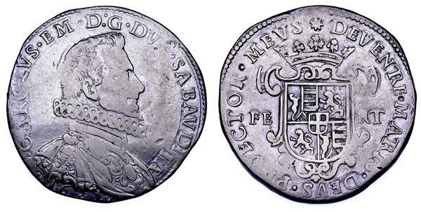 DUCATO DI SAVOIA. CARLO EMANUELE I Il Grande, 1580-1630. Ducatone 1621. VI tipo.