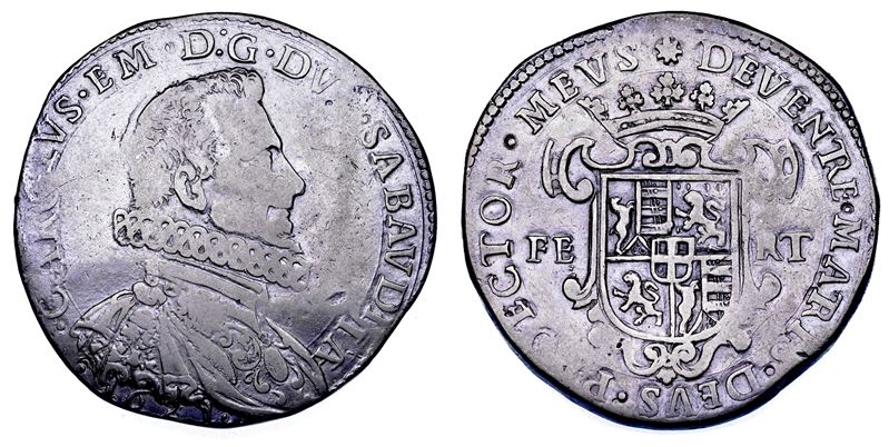 DUCATO DI SAVOIA. CARLO EMANUELE I Il Grande, 1580-1630. Ducatone 1621. VI tipo.  - Auction Numismatics - Cambi Casa d'Aste