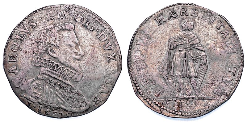 DUCATO DI SAVOIA. CARLO EMANUELE I Il Grande, 1580-1630. Scudo da 9 Fiorini 1620. I Tipo.  - Auction Numismatics - Cambi Casa d'Aste
