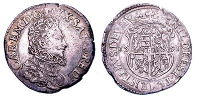 Carlo Emanuele I Il Grande, Mezzo ducatone 1591, Ottaviano
