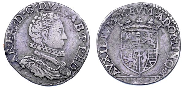 DUCATO DI SAVOIA. CARLO EMANUELE I Il Grande, 1580-1630. Testone 1582. I tipo.