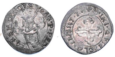 Ducato di Savoia, Carlo Emanuele I Il Grande, Cavallotto stretto 1587, I tipo
