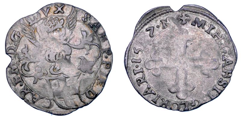 DUCATO DI SAVOIA. CARLO EMANUELE I Il Grande, 1580-1630. Cavallotto stretto 1587. I tipo.  - Auction Numismatics - Cambi Casa d'Aste