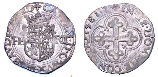 DUCATO DI SAVOIA. CARLO EMANUELE I Il Grande, 1580-1630. Bianco o da 4 soldi 1581.