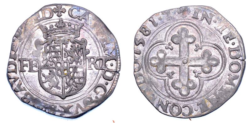 DUCATO DI SAVOIA. CARLO EMANUELE I Il Grande, 1580-1630. Bianco o da 4 soldi 1581.  - Auction Numismatics - Cambi Casa d'Aste