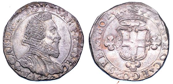 DUCATO DI SAVOIA. CARLO EMANUELE I Il Grande, 1580-1630. Da 2 fiorini 1626. IV tipo.